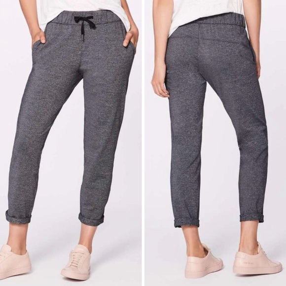 Lululemon On The Fly Pant *28" Heathered Black Size 6 - Picture 2 of 13
